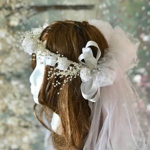 1980s Vintage Bridal Veil | White Retro Wedding